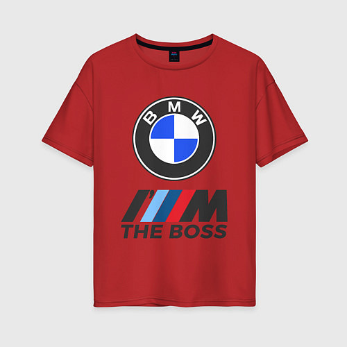 Женская футболка оверсайз BMW BOSS / Красный – фото 1