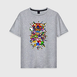 Женская футболка оверсайз Sonic Pixel Friends