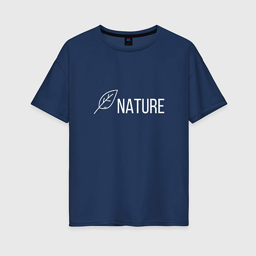 Женская футболка оверсайз NATURE / Тёмно-синий – фото 1