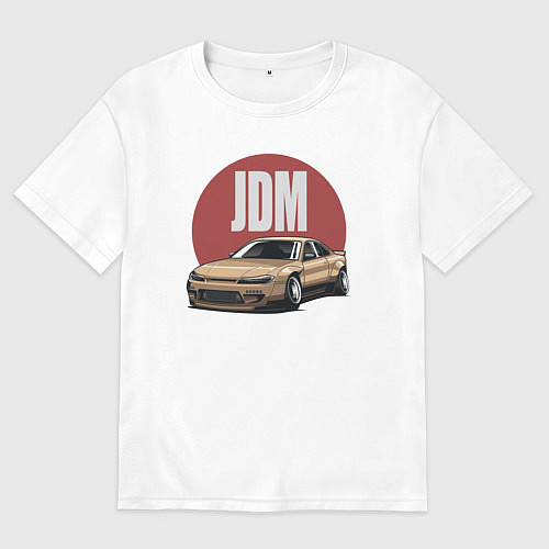 Женская футболка оверсайз JDM / Белый – фото 1