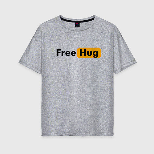 Женская футболка оверсайз FREE HUG / Меланж – фото 1