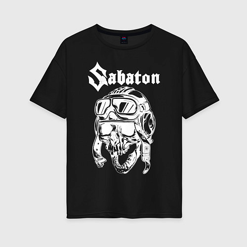 Женская футболка оверсайз Sabaton / Черный – фото 1