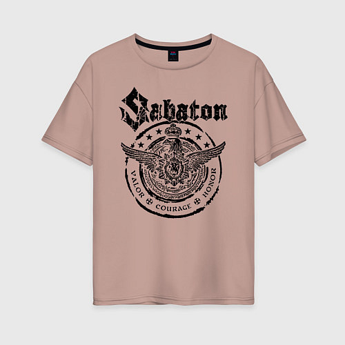 Женская футболка оверсайз Sabaton / Пыльно-розовый – фото 1