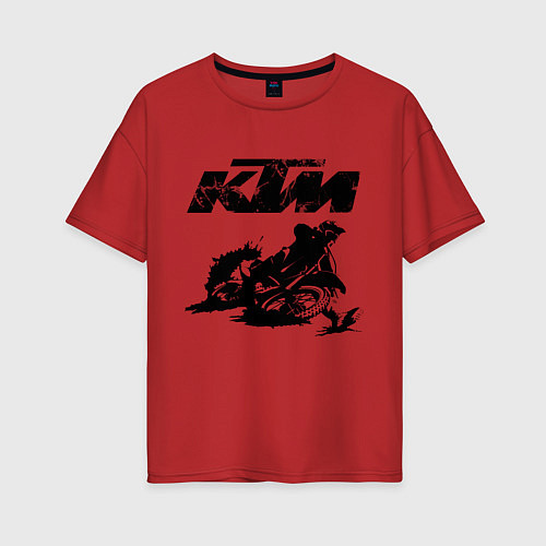 Женская футболка оверсайз KTM / Красный – фото 1