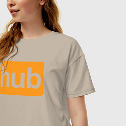 Футболка оверсайз женская Hub, цвет: миндальный — фото 2
