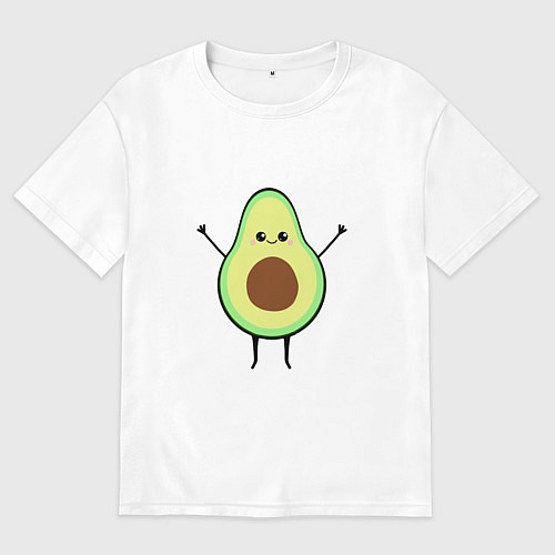 Женская футболка оверсайз Милый авокадо / Белый – фото 1