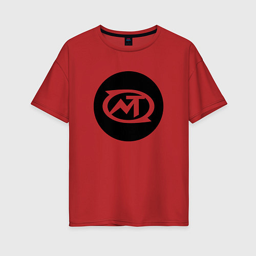 Женская футболка оверсайз Мумий Тролль / Красный – фото 1