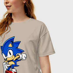 Футболка оверсайз женская SONIC, цвет: миндальный — фото 2