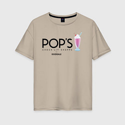 Футболка оверсайз женская POPS, цвет: миндальный