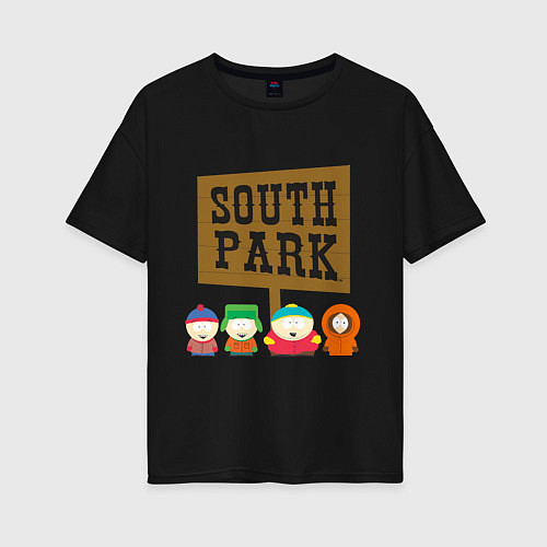 Женская футболка оверсайз South Park / Черный – фото 1