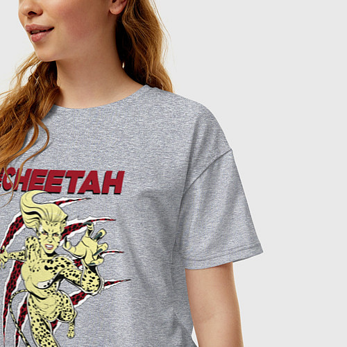 Женская футболка оверсайз The Cheetah / Меланж – фото 3