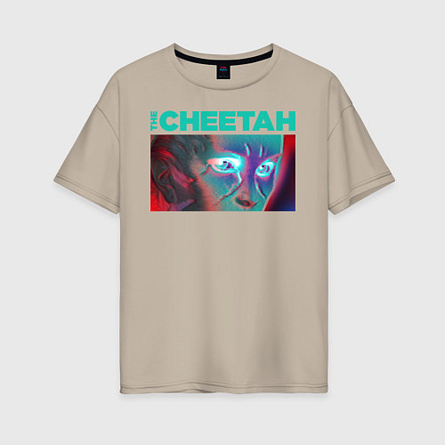 Женская футболка оверсайз The Cheetah / Миндальный – фото 1