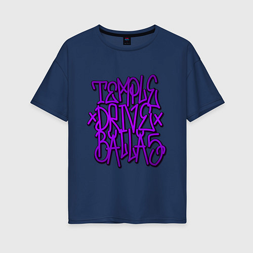 Женская футболка оверсайз GTA Tag BALLAS / Тёмно-синий – фото 1