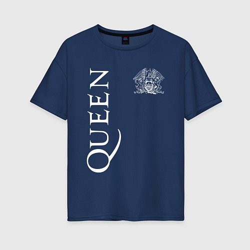 Женская футболка оверсайз QUEEN / Тёмно-синий – фото 1