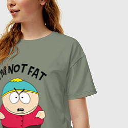 Футболка оверсайз женская Я не толстый, цвет: авокадо — фото 2