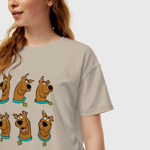 Женская футболка оверсайз Scooby-Doo / Миндальный – фото 3