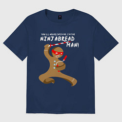 Футболка оверсайз женская Пряничный ниндзя, цвет: тёмно-синий