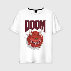 Футболка оверсайз женская DOOM, цвет: белый