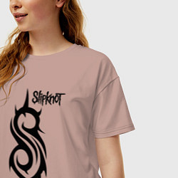 Футболка оверсайз женская SLIPKNOT, цвет: пыльно-розовый — фото 2