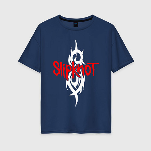 Женская футболка оверсайз SLIPKNOT / Тёмно-синий – фото 1