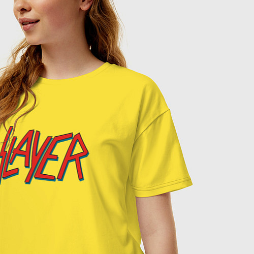 Женская футболка оверсайз Slayer 27 / Желтый – фото 3