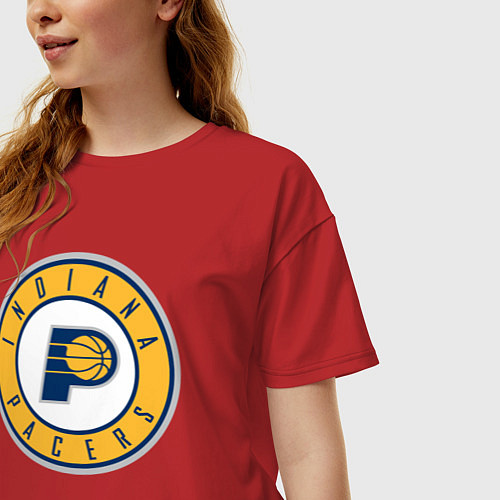 Женская футболка оверсайз Indiana Pacers 1 / Красный – фото 3