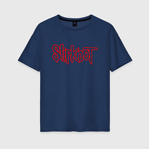 Женская футболка оверсайз SLIPKNOT / Тёмно-синий – фото 1