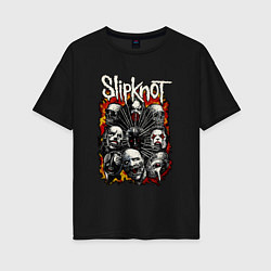 Футболка оверсайз женская Slipknot, цвет: черный