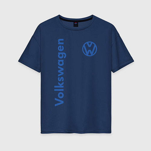 Женская футболка оверсайз Volkswagen / Тёмно-синий – фото 1