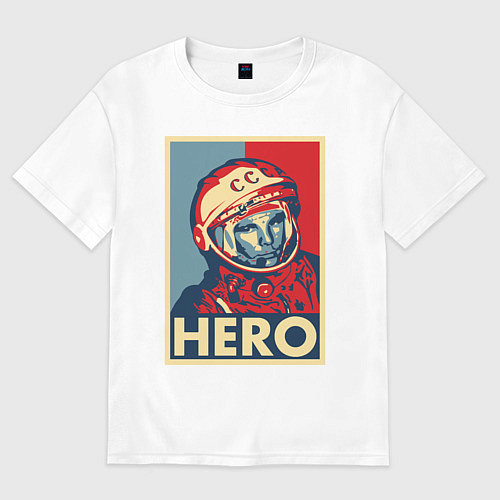 Женская футболка оверсайз ЮРИЙ ГАГАРИН / Белый – фото 1