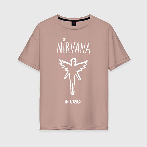Женская футболка оверсайз Nirvana In utero / Пыльно-розовый – фото 1