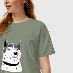 Футболка оверсайз женская Курьер - Шарик, цвет: авокадо — фото 2