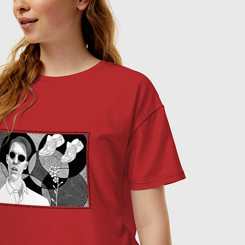 Женская футболка оверсайз Тима Белорусских: Мокрые кроссы / Красный – фото 3