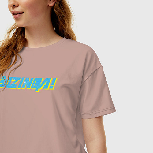 Женская футболка оверсайз BAZINGA! / Пыльно-розовый – фото 3