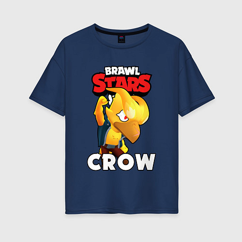Женская футболка оверсайз BRAWL STARS CROW PHOENIX / Тёмно-синий – фото 1