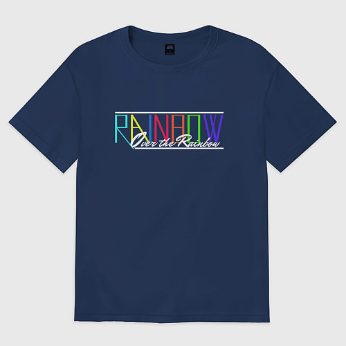 Женская футболка оверсайз Rainbow / Тёмно-синий – фото 1