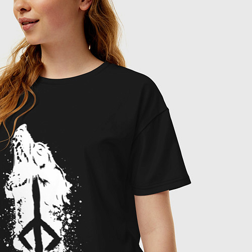 Женская футболка оверсайз BLOODBORNE / Черный – фото 3