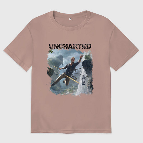 Женская футболка оверсайз UNCHARTED / Пыльно-розовый – фото 1