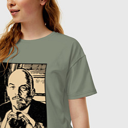 Футболка оверсайз женская Ленин Oko, цвет: авокадо — фото 2