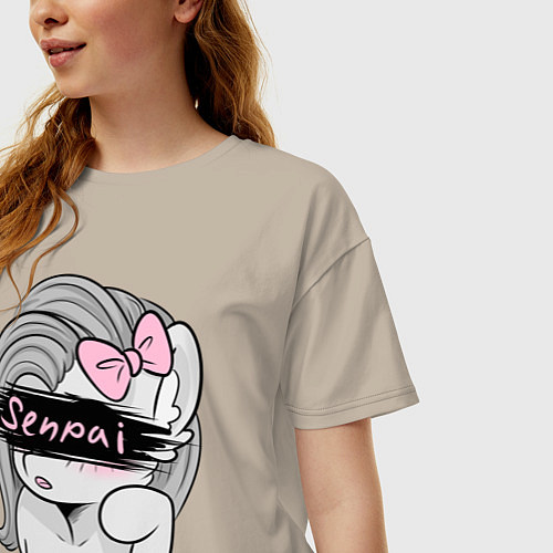 Женская футболка оверсайз Senpai / Миндальный – фото 3