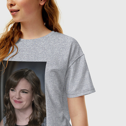 Женская футболка оверсайз Caitlin Snow / Меланж – фото 3