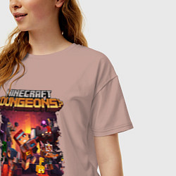 Футболка оверсайз женская Minecraft Dungeons, цвет: пыльно-розовый — фото 2