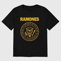 Футболка оверсайз женская RAMONES, цвет: черный