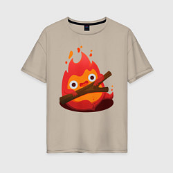 Женская футболка оверсайз Calcifer