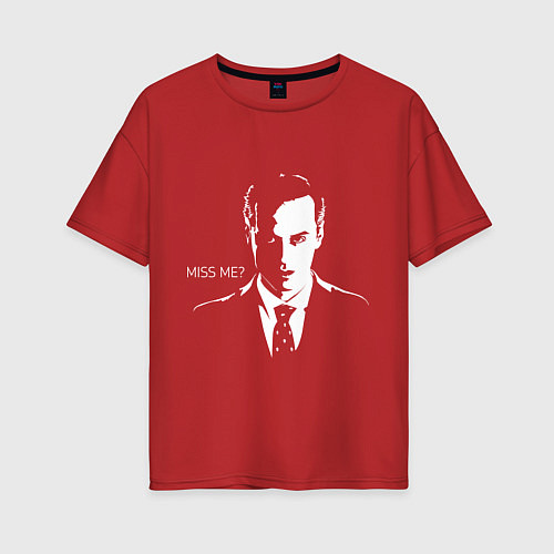 Женская футболка оверсайз Moriarty: Miss me? / Красный – фото 1