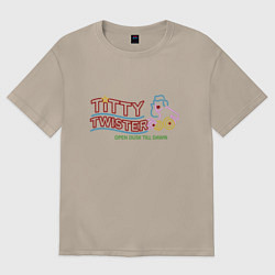 Футболка оверсайз женская Titty Twister, цвет: миндальный