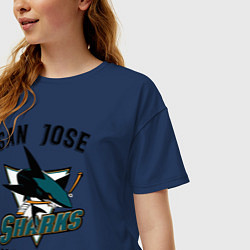 Футболка оверсайз женская SAN JOSE SHARKS, цвет: тёмно-синий — фото 2