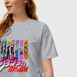 Футболка оверсайз женская JOJOS BIZARRE ADVENTURE, цвет: меланж — фото 2
