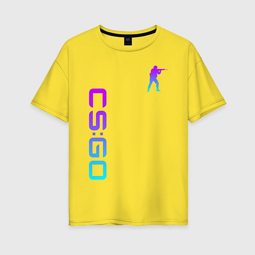 Женская футболка оверсайз CS GO NEON / Желтый – фото 1