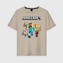 Футболка оверсайз женская MINECRAFT, цвет: миндальный